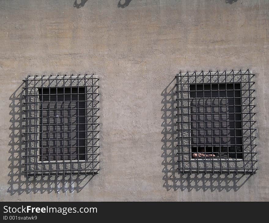 Sight of windows in Rome