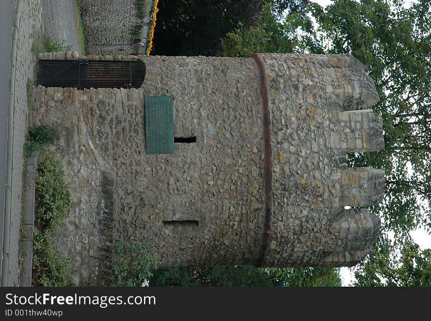 Stone tower in Obrigheim, Germany. Stone tower in Obrigheim, Germany