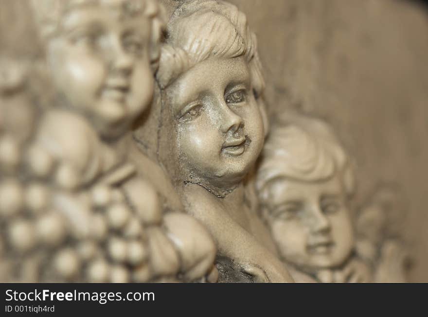 Cherub Angels in stone plaque