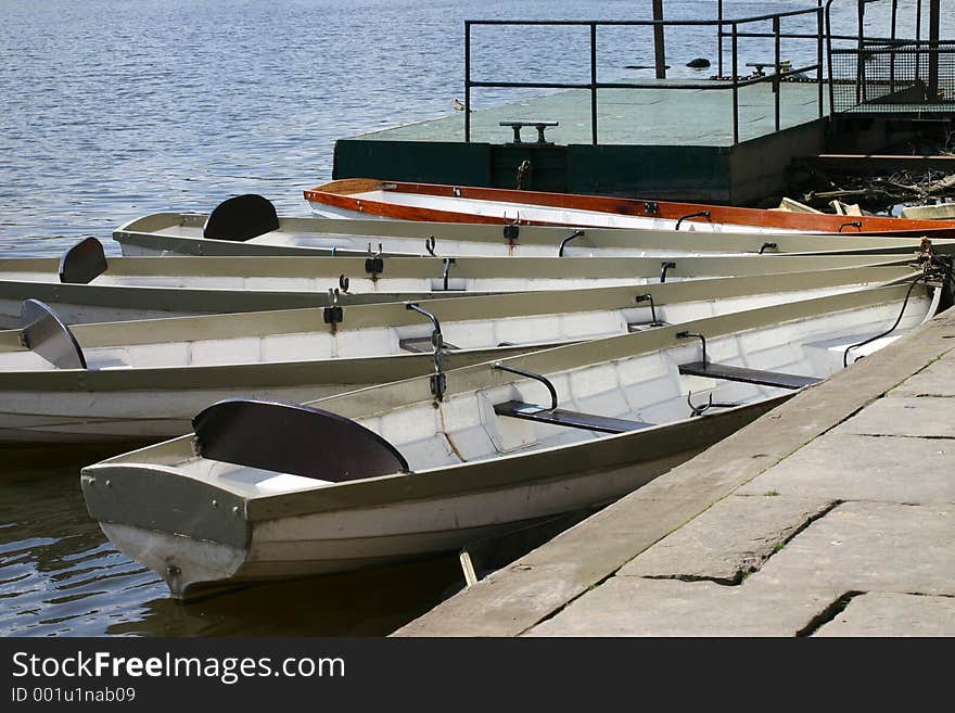 Row Boats Moored on the Dee in Chester. Row Boats Moored on the Dee in Chester