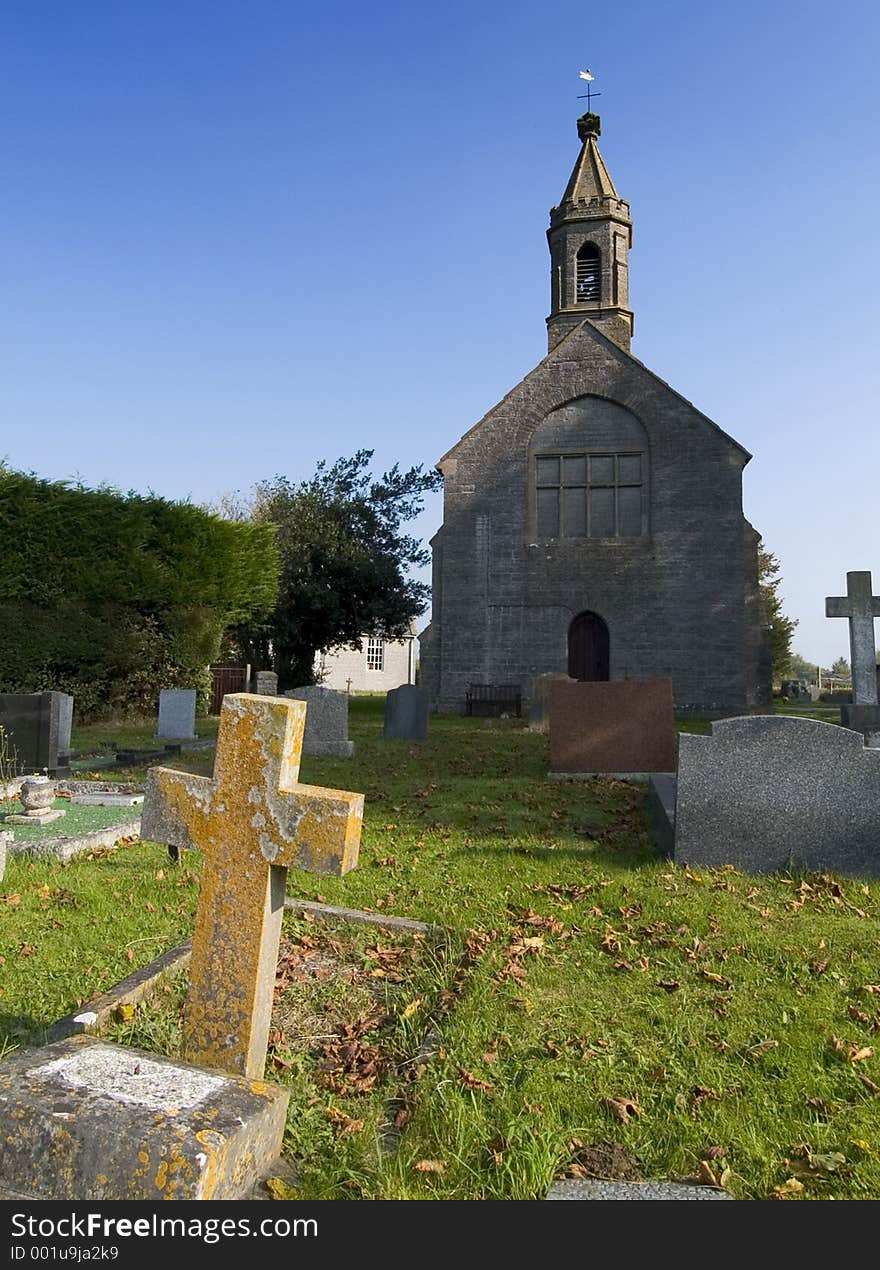 Church and graveyard taken in Somerset England