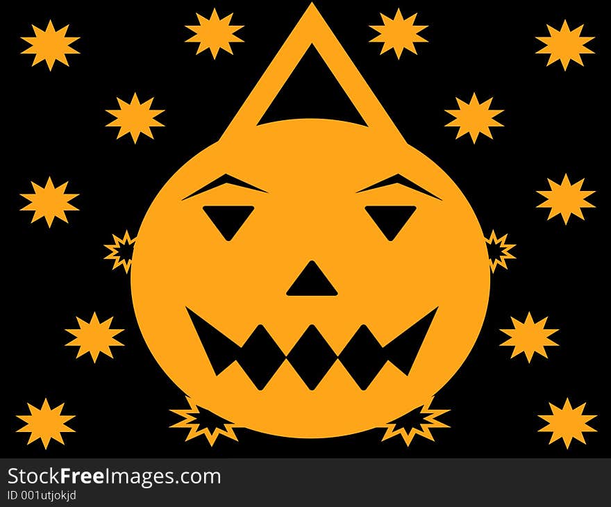 Orange halloween pumpkin on design background. Orange halloween pumpkin on design background