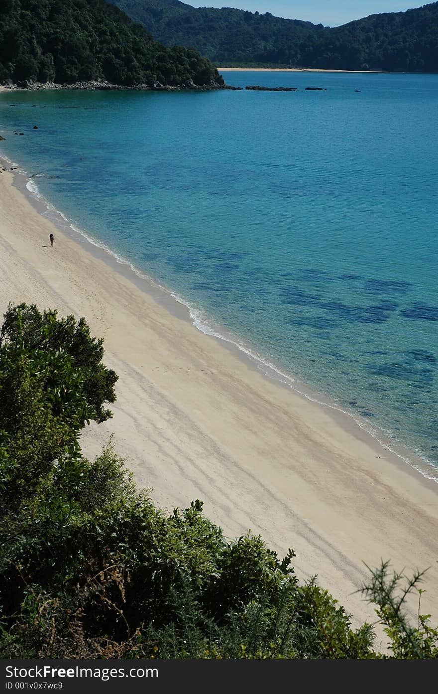 Man walking on beach