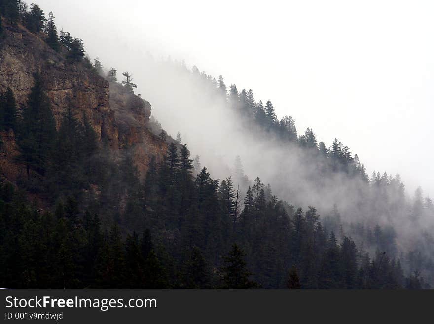 Morning fog on a mountain. Morning fog on a mountain