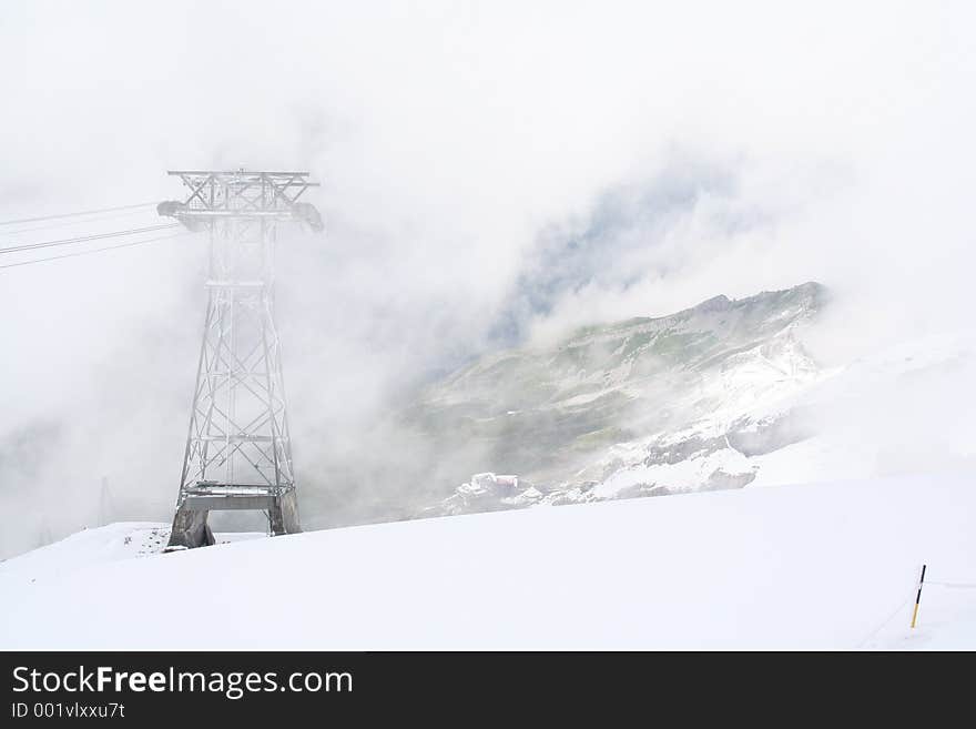 Electric tower in snow. Taken at Pilatus in switzerland. Electric tower in snow. Taken at Pilatus in switzerland.