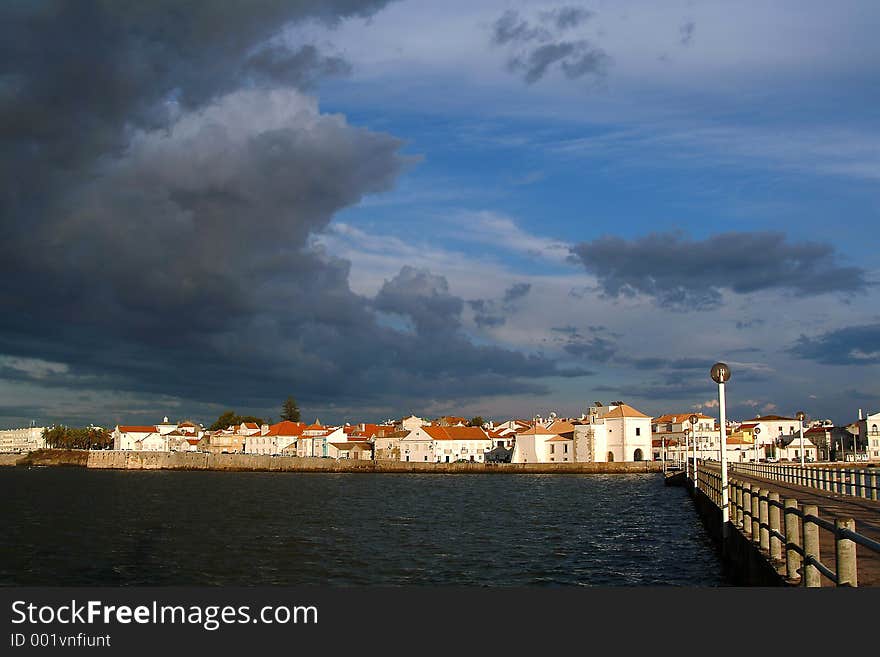 Pier of fishing village. Pier of fishing village