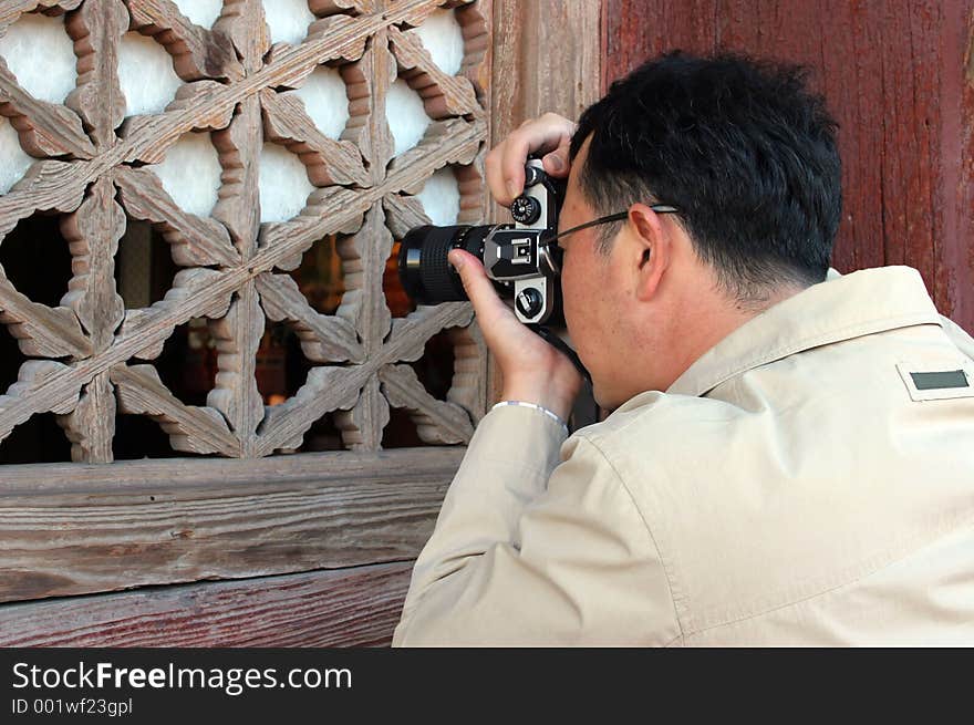 Photographer taking a picture