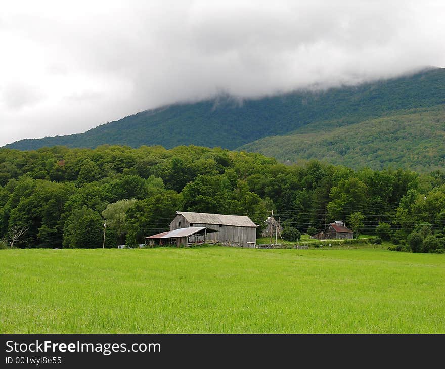 Barn and Farm in Northern New England in the mountains.