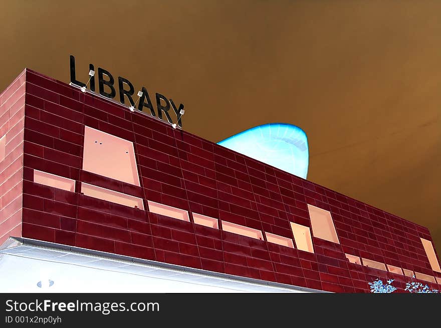 This is an image of a haunted modern library