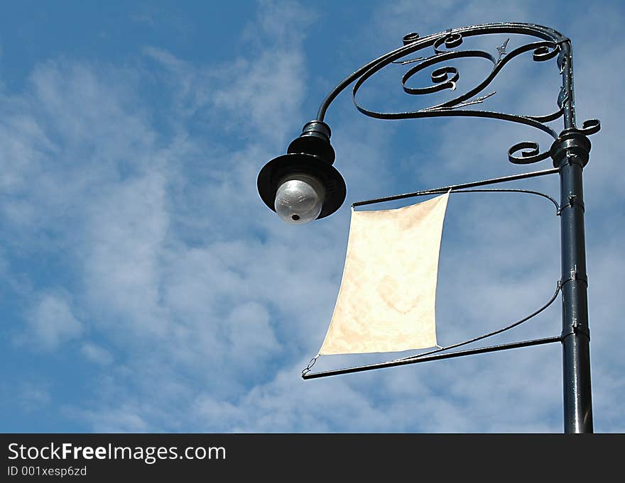 Street lamp against a beautiful sky.