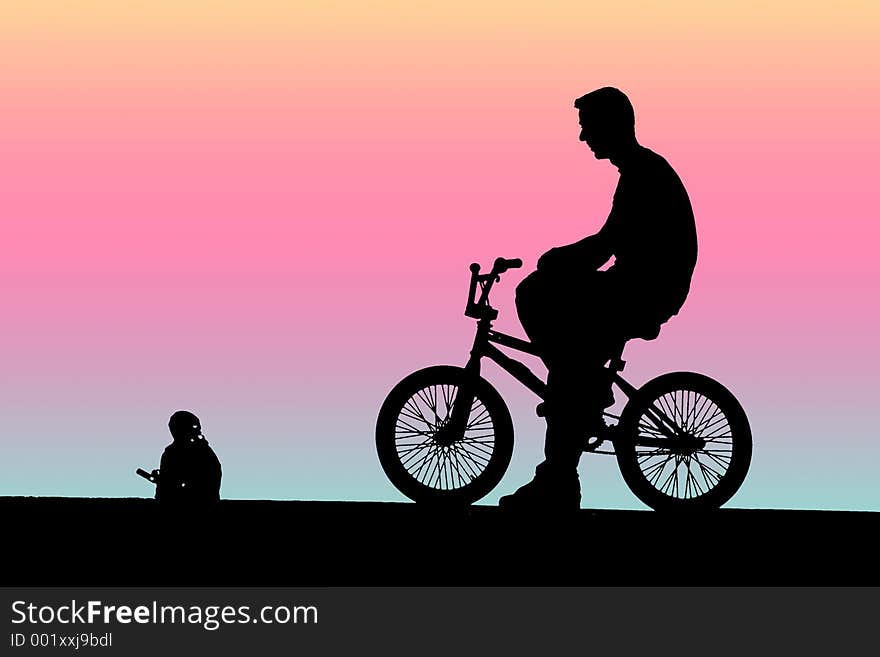 Young cyclist in BMX bike