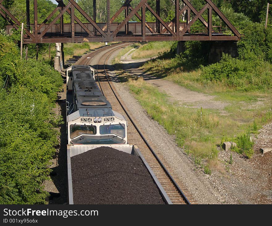 Shot above an eastbound coal train. Shot above an eastbound coal train