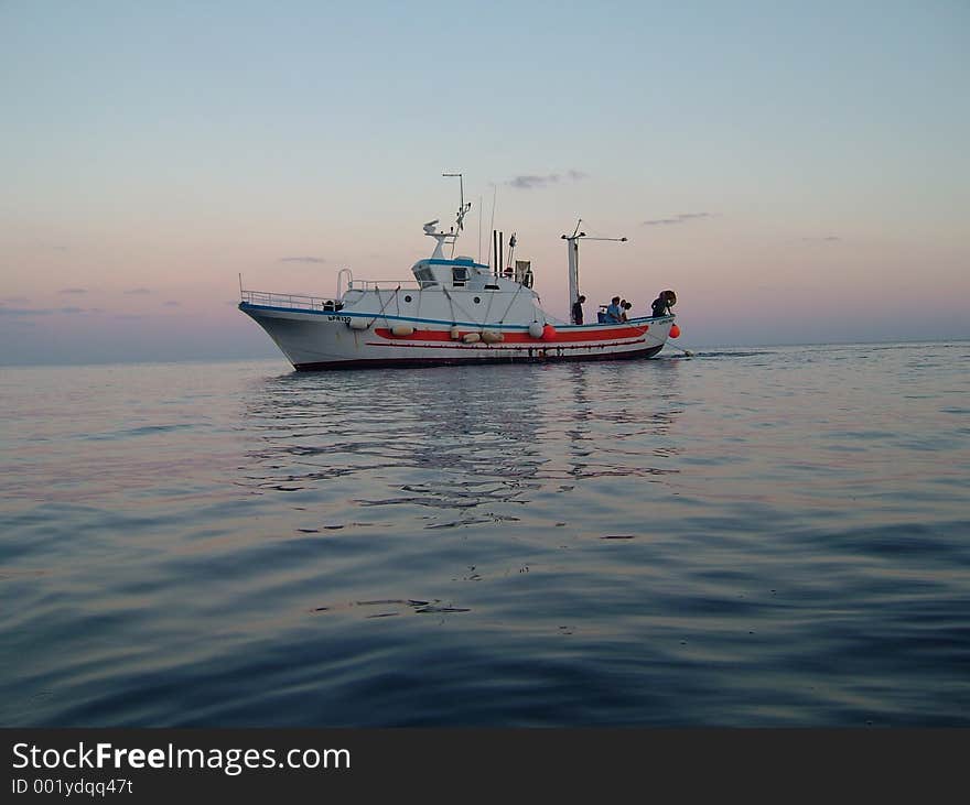 Boat of fishermen