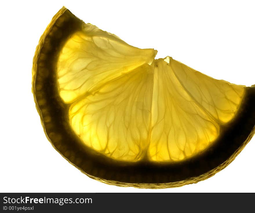 Isolated Lemon Wedge. Isolated Lemon Wedge