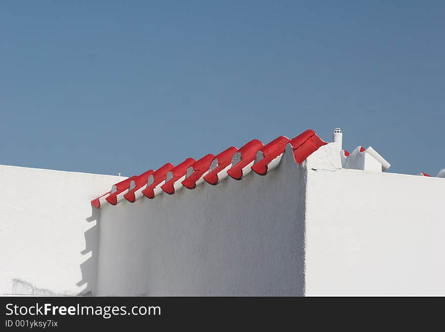 Red roofing tiles