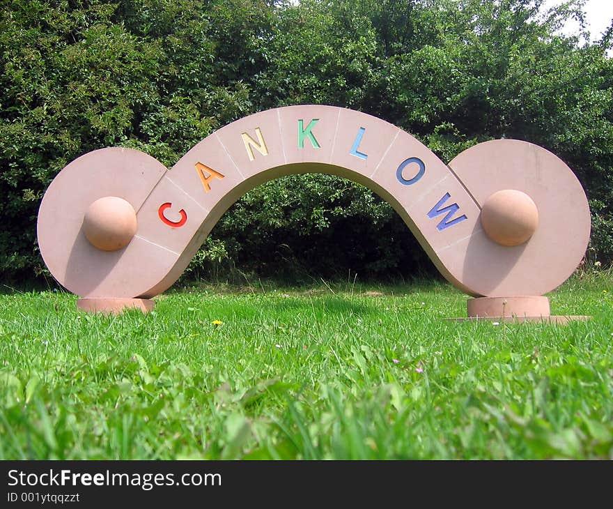 Canklow welcome sign viewed from close to the ground