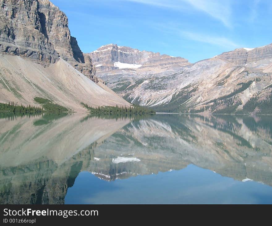 Morning at Bow Lake. Morning at Bow Lake