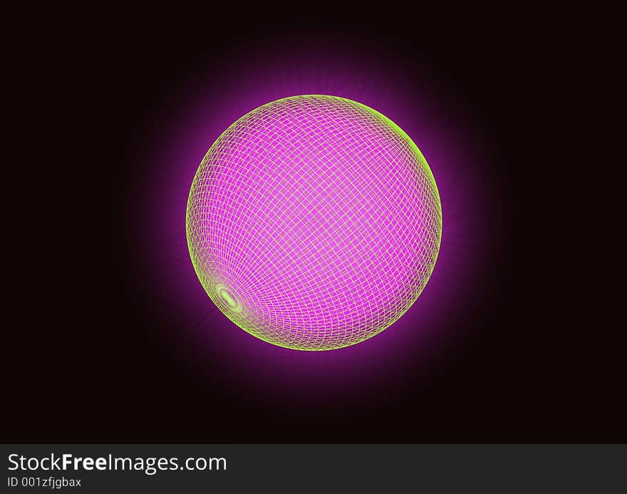 3D rendered pink sphere luminous from inside. 3D rendered pink sphere luminous from inside