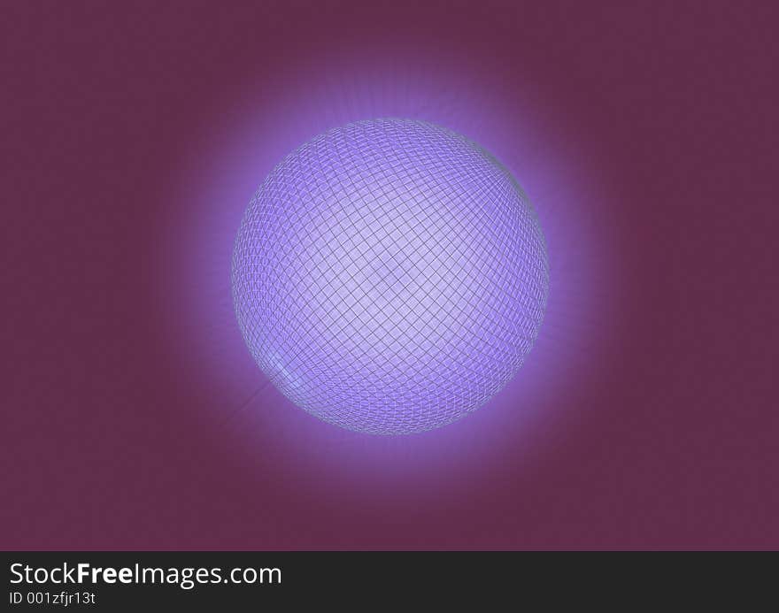 3D render - blue fluorescent ball. 3D render - blue fluorescent ball