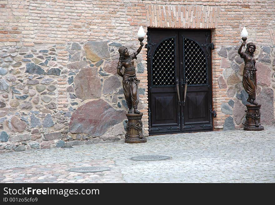 main door with statues. main door with statues