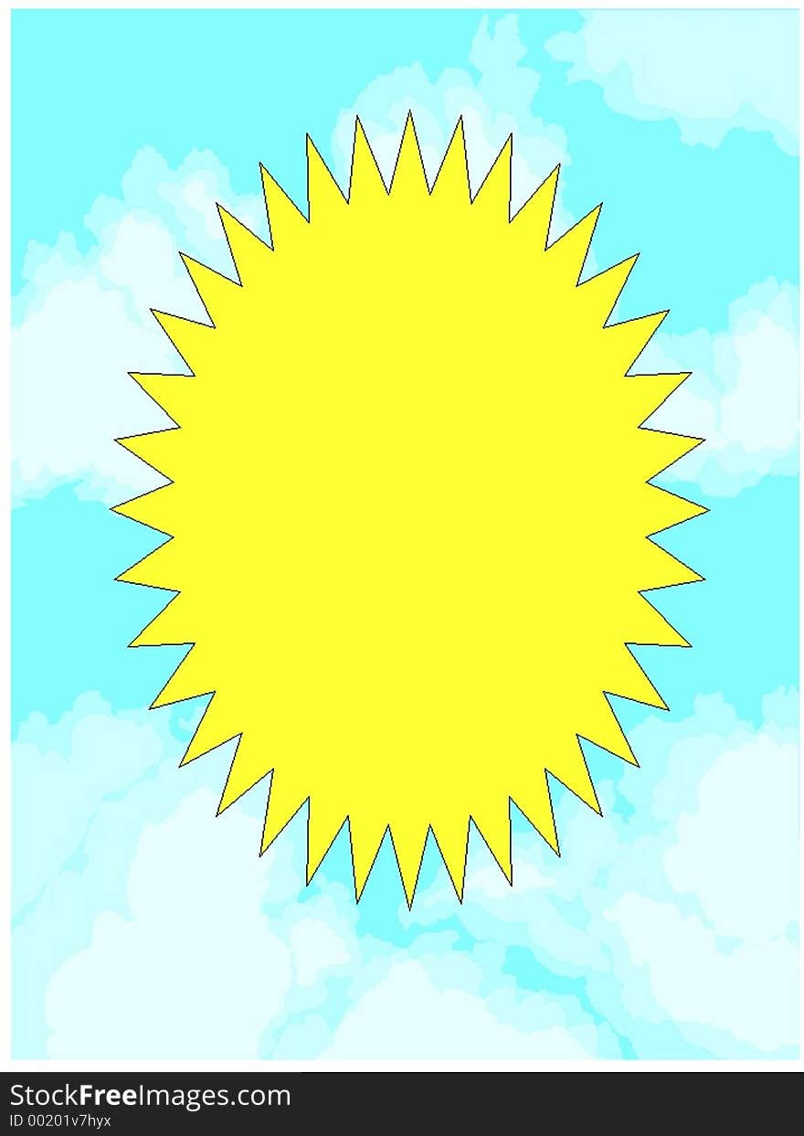 Cloudy with sun information box. Cloudy with sun information box