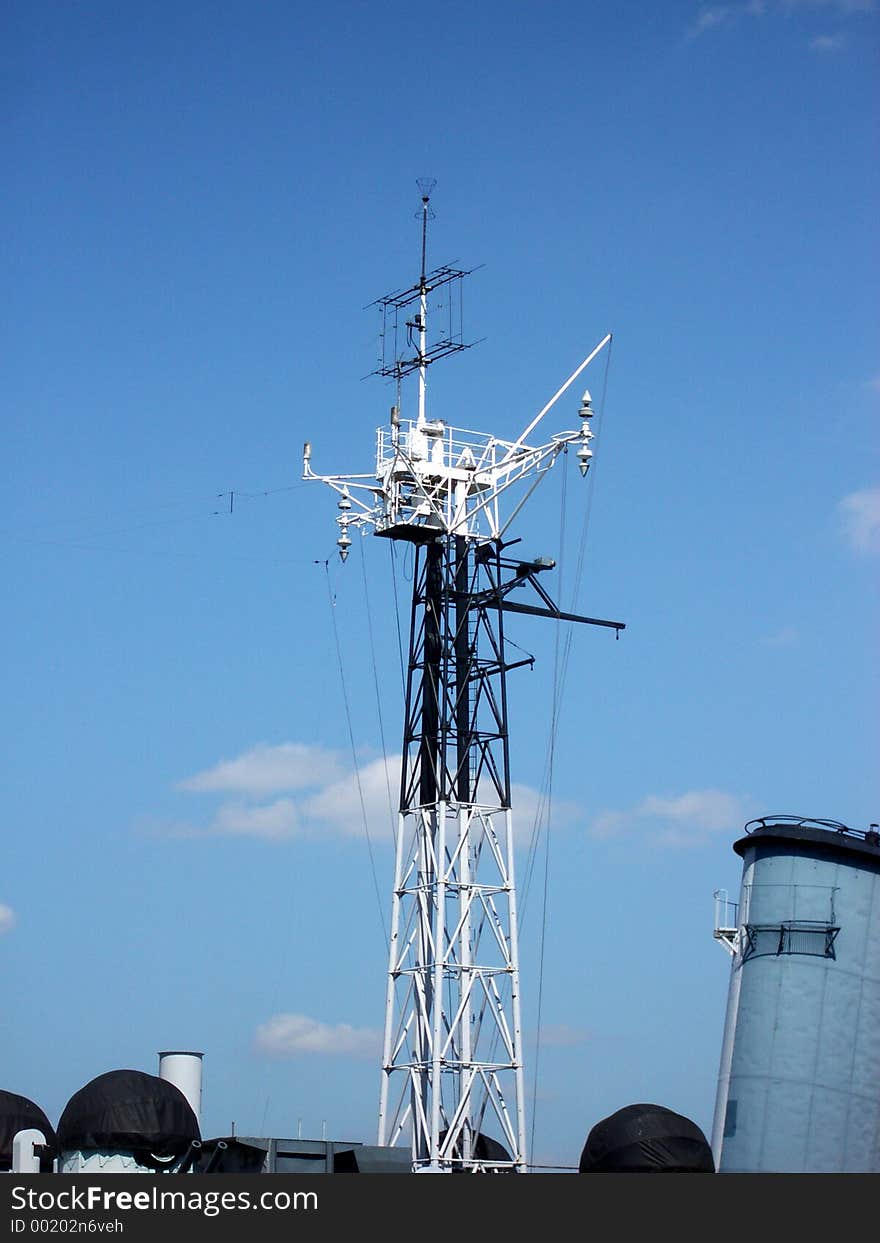 This is a tower on the warship ark Royal. This is a tower on the warship ark Royal.