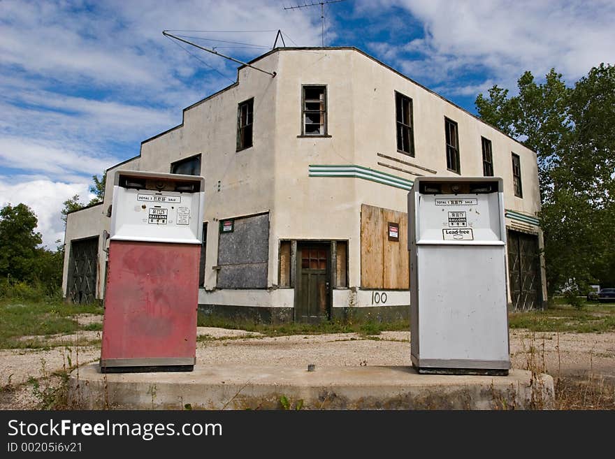 Abandoned gas station. Abandoned gas station