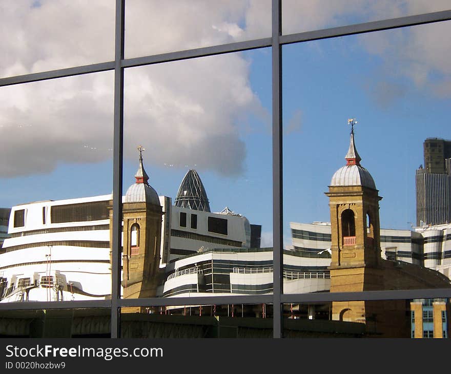 Reflection of buildings. Reflection of buildings