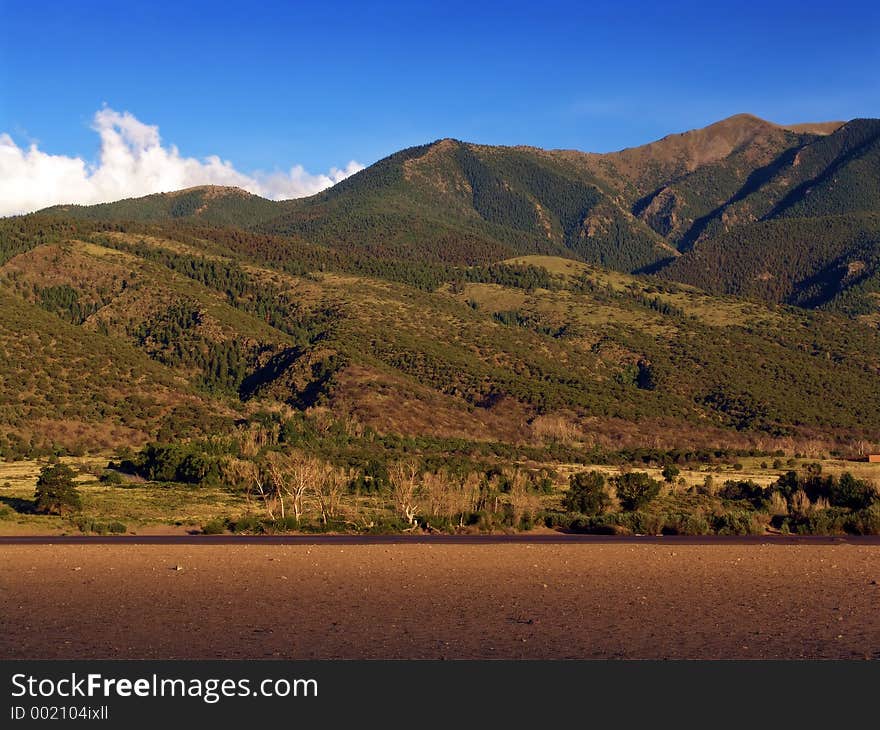 Beautiful landscape distant mountains on mid-day. Beautiful landscape distant mountains on mid-day