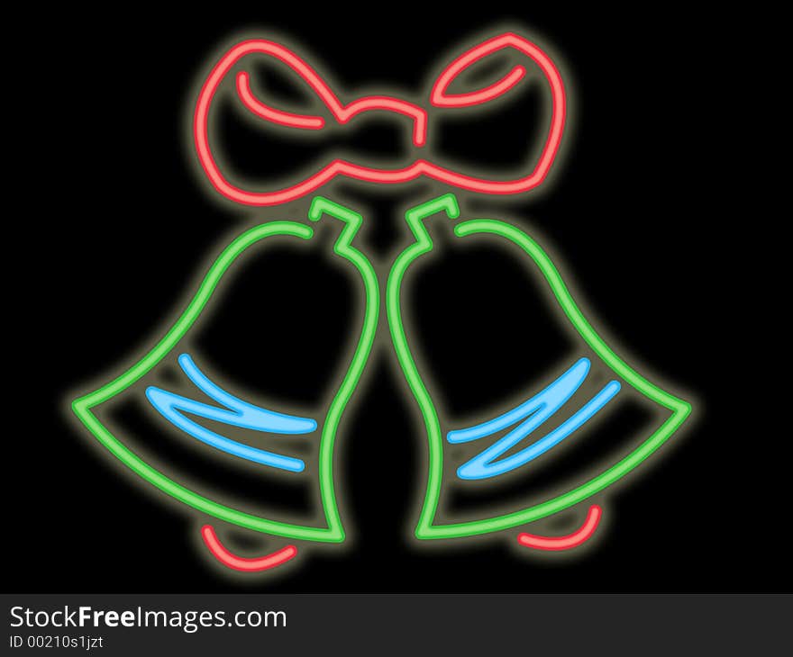 Neon christmas bells