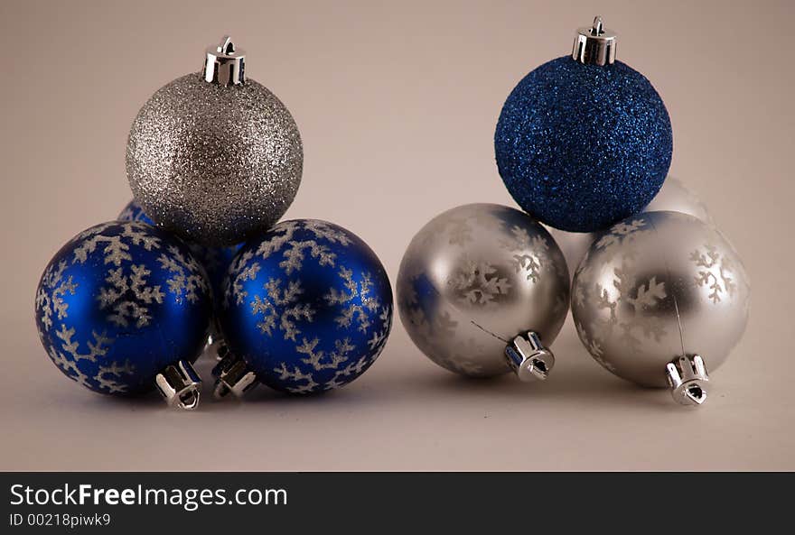 Blue and Silver christmas bulbs