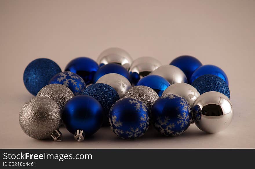 Blue and Silver Christmas Bulbs