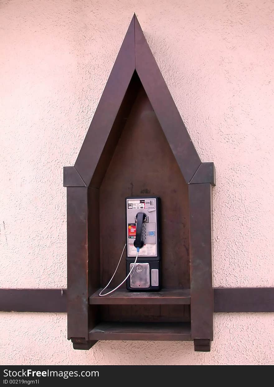 Public phone in a unique housing