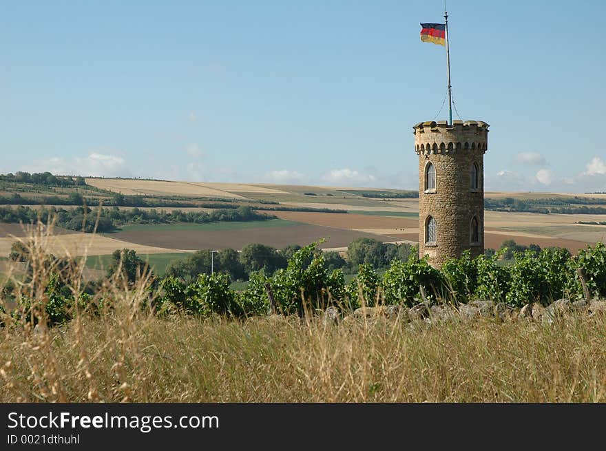 Stone Tower And Fields