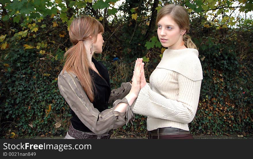 Two Fashion Models in Autumn. Two Fashion Models in Autumn