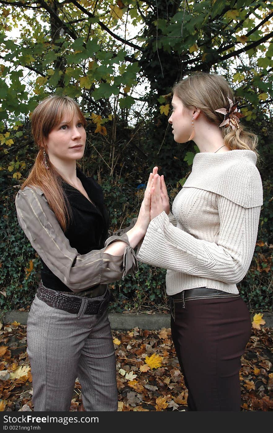 Two Fashion Models in Autumn. Two Fashion Models in Autumn