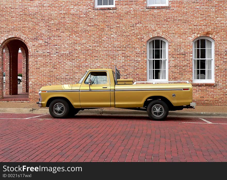 Old Truck on Brick Street