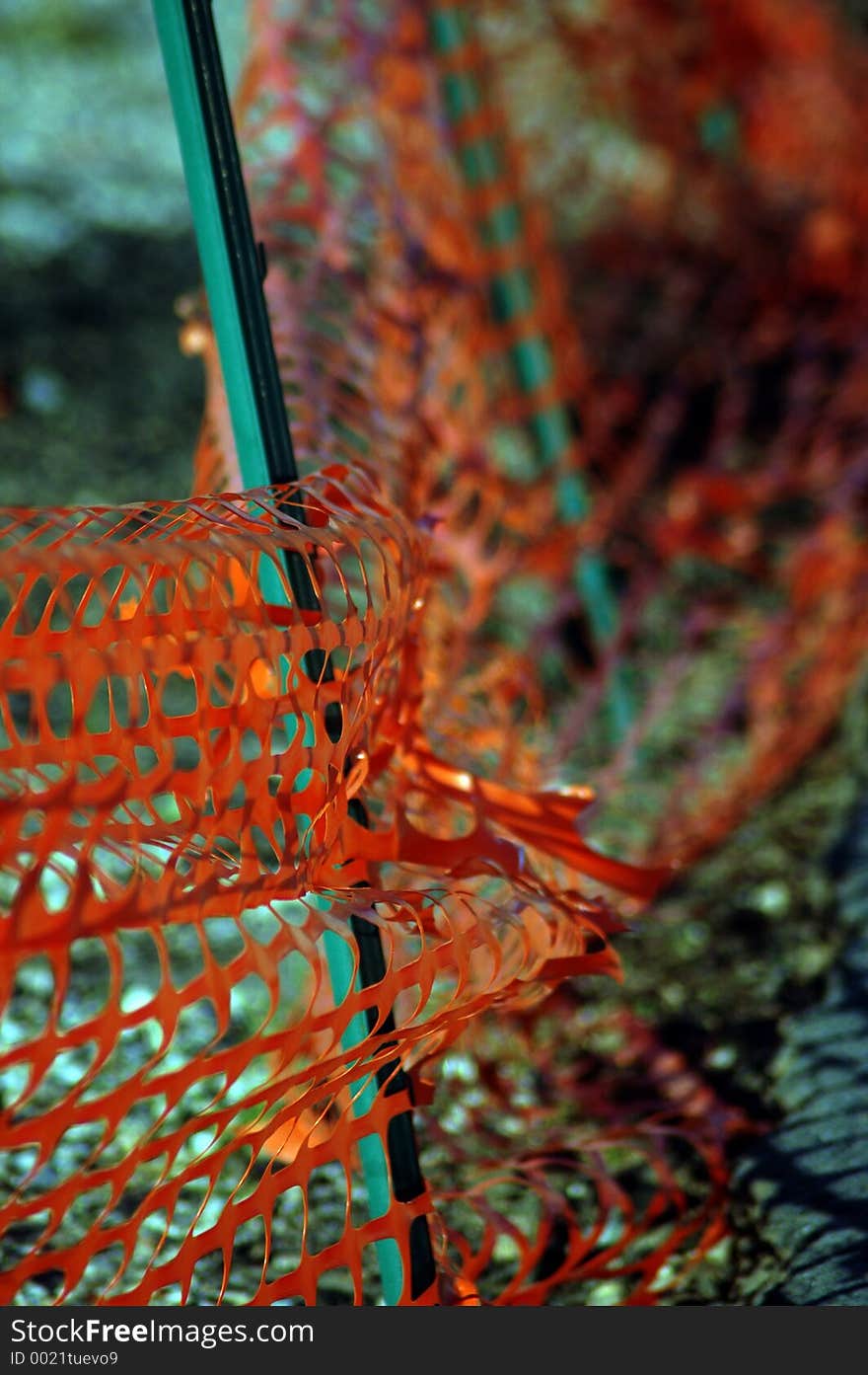 Abstract orange barrier fence