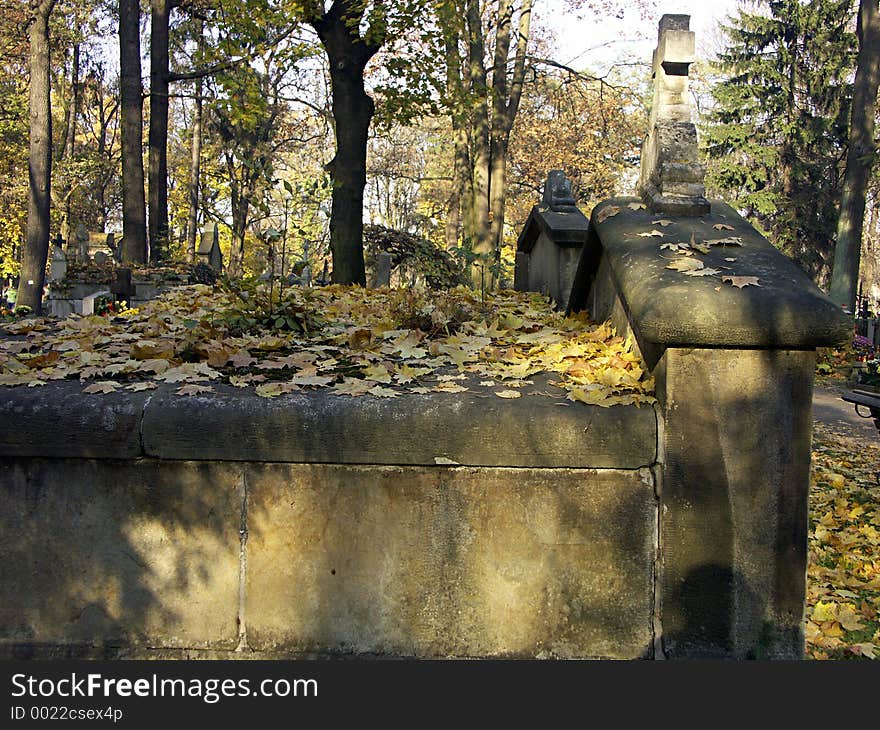 Graveyard in autumn time. Graveyard in autumn time