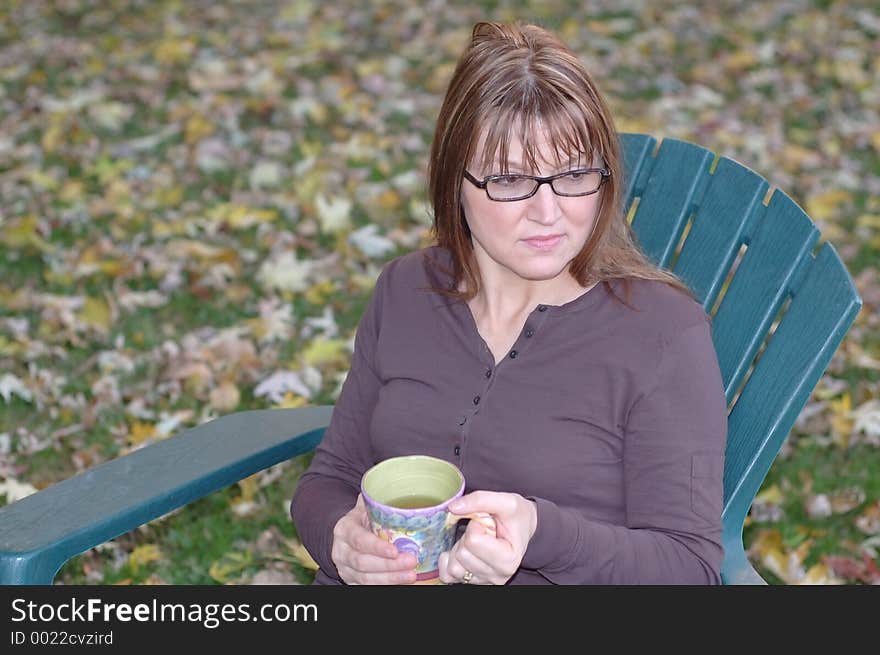 Hot tea on a fall day. Hot tea on a fall day