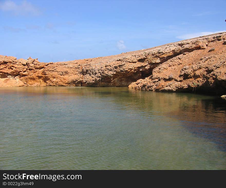 Collapsed natural bridge on Aruba