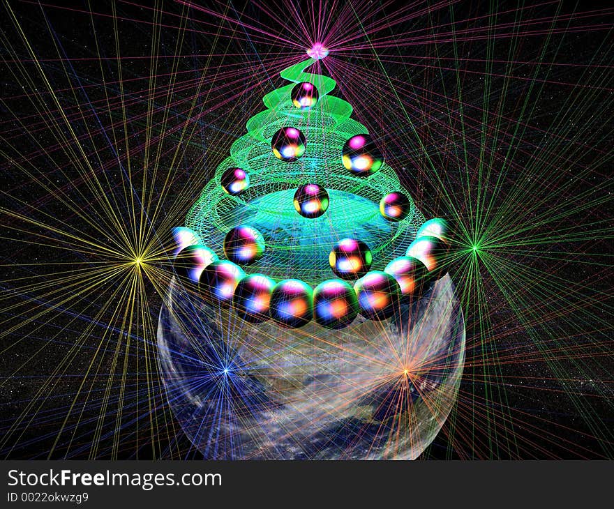 3D-Merry Christmas planet!!!. 3D-Merry Christmas planet!!!