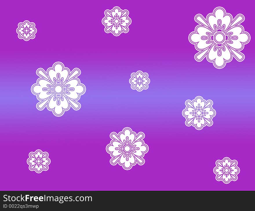 White snow flakes on indigo background