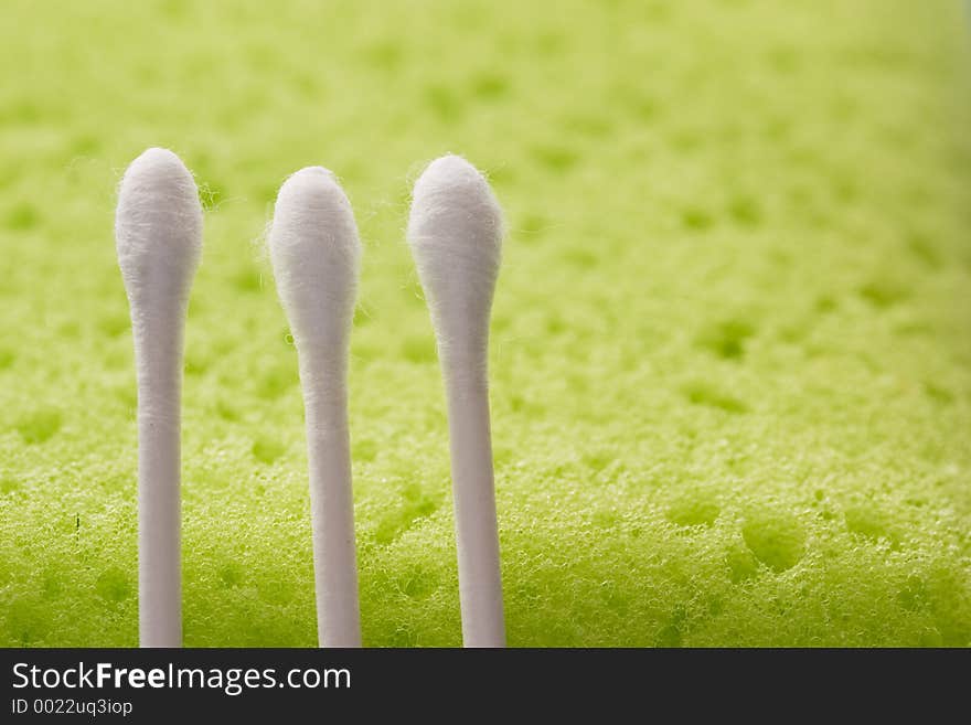 Cotton sticks and sponge