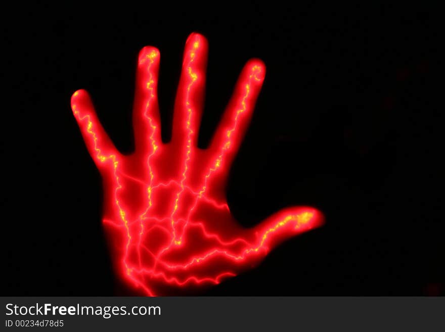 Couple of glowing hands. Couple of glowing hands