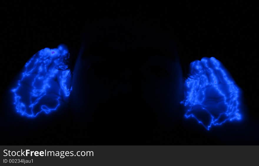 Glowing pair of hands