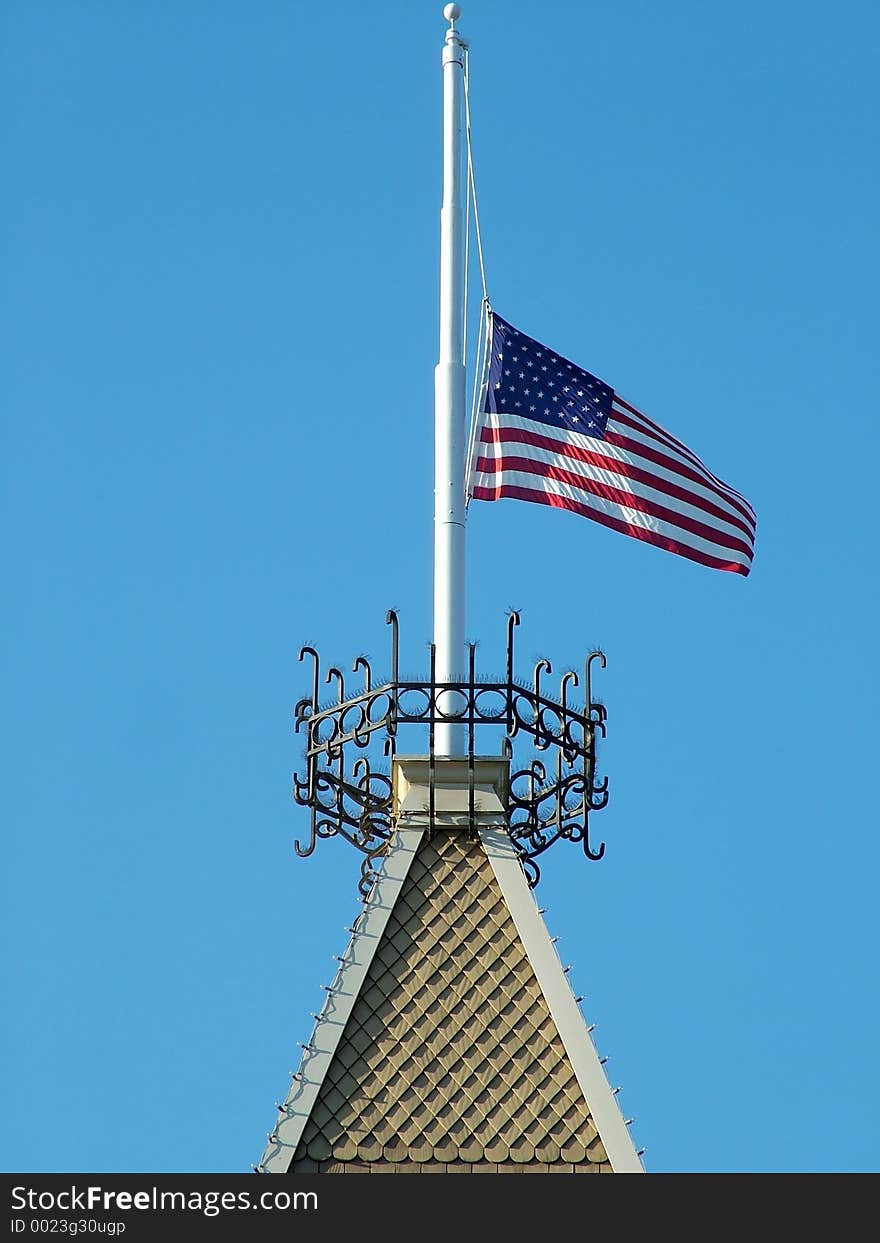 USA Flag at Half Mast