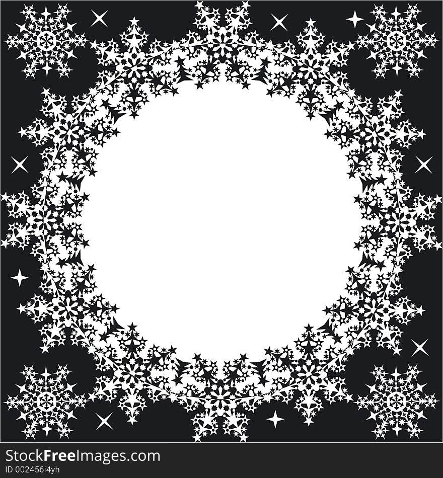 Winter Frame With Snowflakes