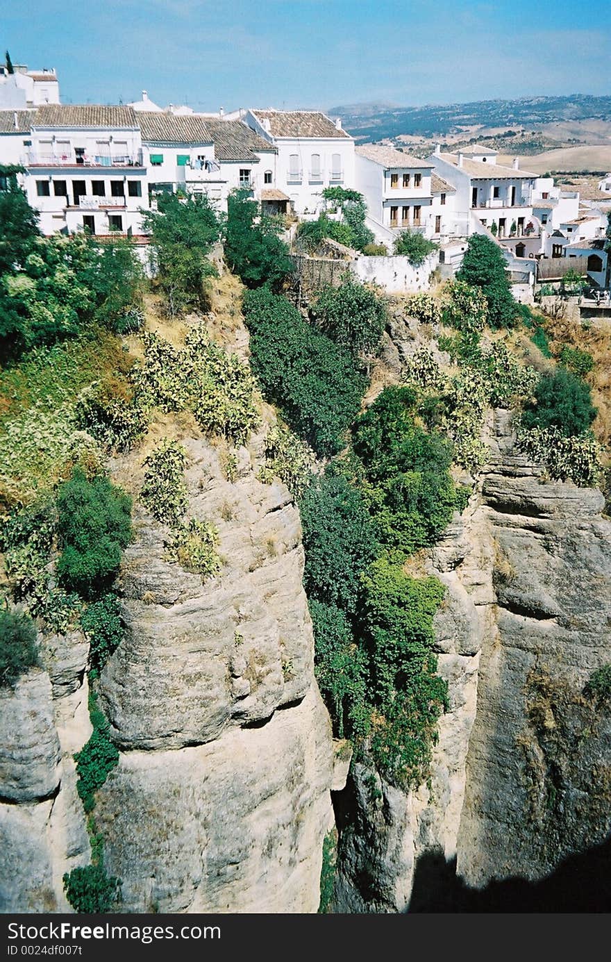 View from Andalucia bridge of village. View from Andalucia bridge of village