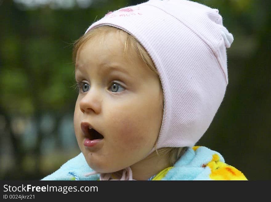 Outdoor portrait of child. Outdoor portrait of child